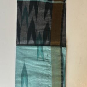 Black green Ikkath cotton saree