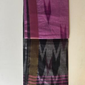 Black pink Kalamkari Ikkath saree