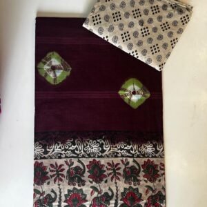 Dark Brown cotton saree