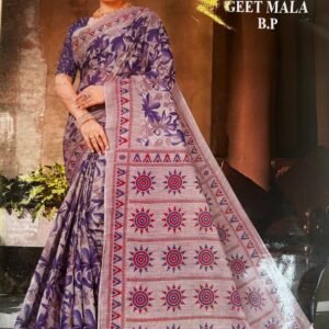 Gray violet Kolkata cotton saree