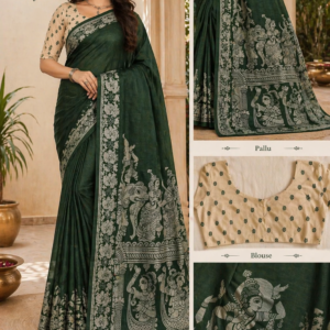 Green Kalamkari Kota Cotton Saree