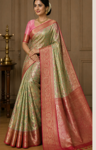 Light green Colour saree