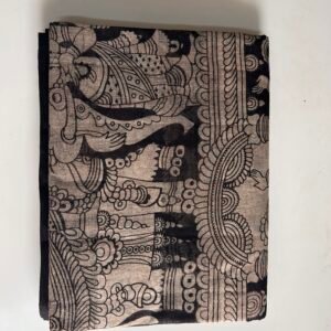 Black Kalamkari kota cotton saree