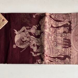 Maroon Kalamkari Kota Cotton Saree