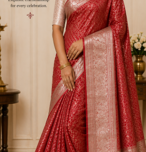 Red Colour  Fancy Saree