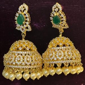 Earrings Jumkhi-CZ stone