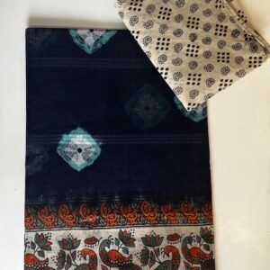 Navy Blue cotton saree