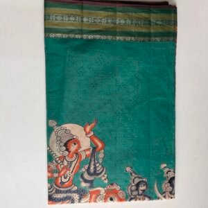 Green Kalamkari Cotton Saree