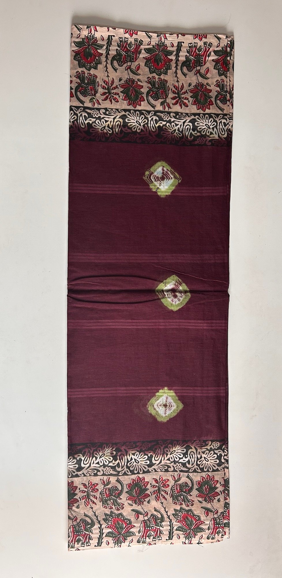 Dark Brown cotton saree - Image 2