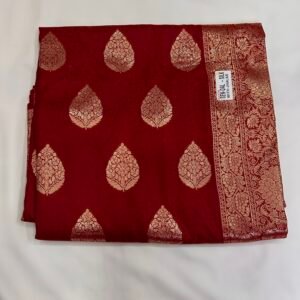 Brick Red Colour Zari saree