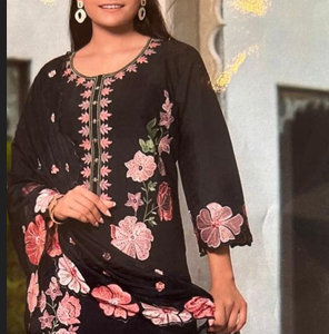 Black colour party wear chudidhar