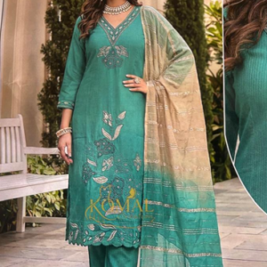 Bluish Green Colour Chudidhar