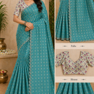 Blue colour saree