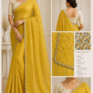Yellow colour saree