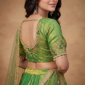 Green Colour Fancy Designer Blouse