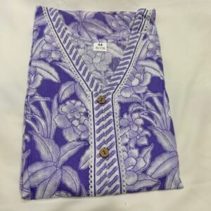 Violet Colour floral design chudidhar