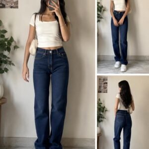 Classic Dark Blue Straight Fit Jeans