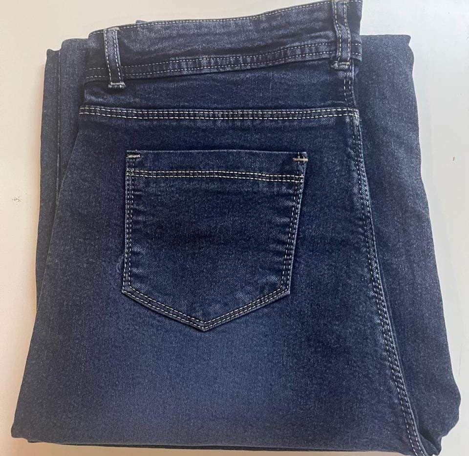 Classic Dark Blue Straight Fit Jeans - Image 3