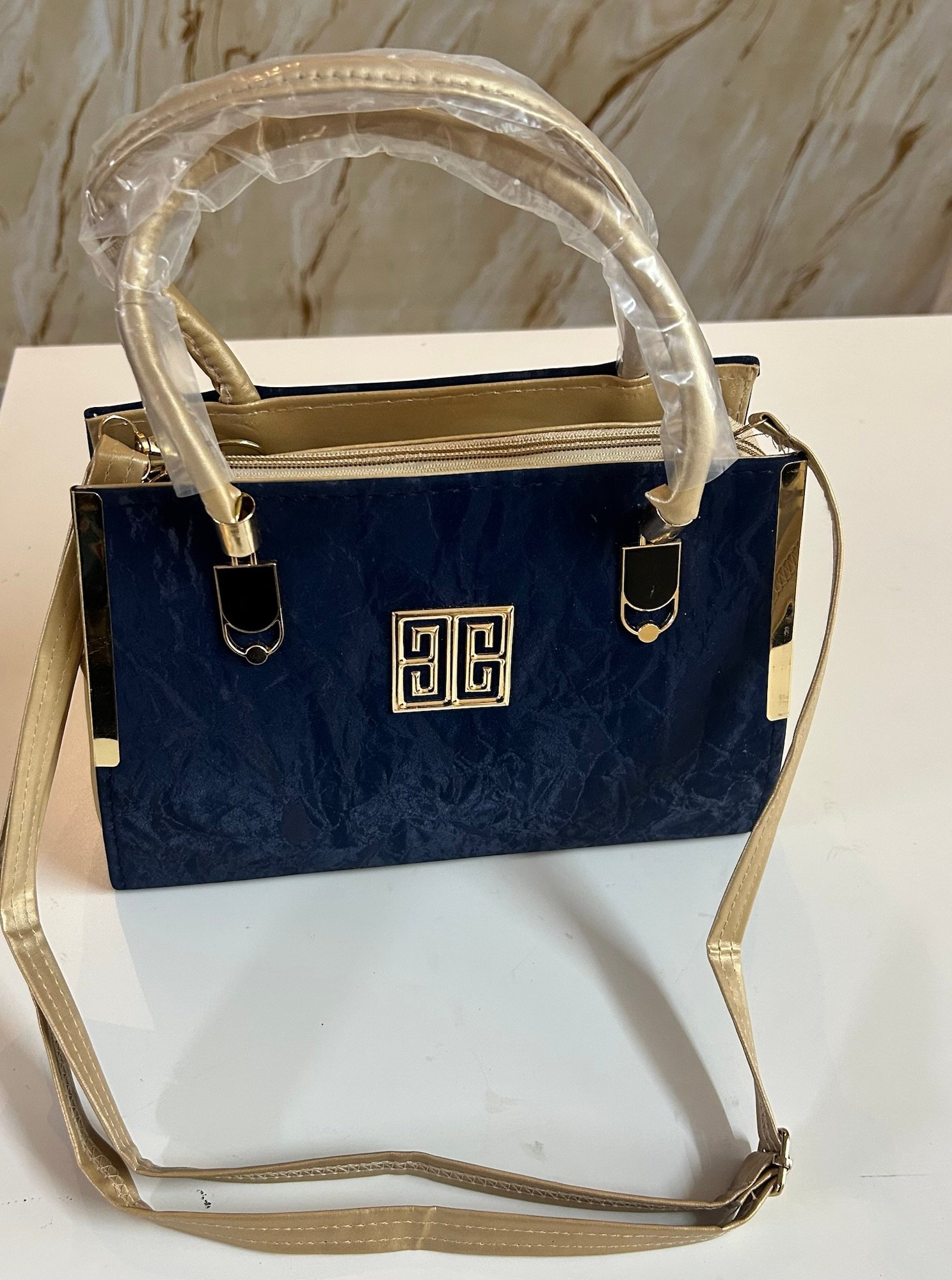 Navy blue colour Luxury hand bag