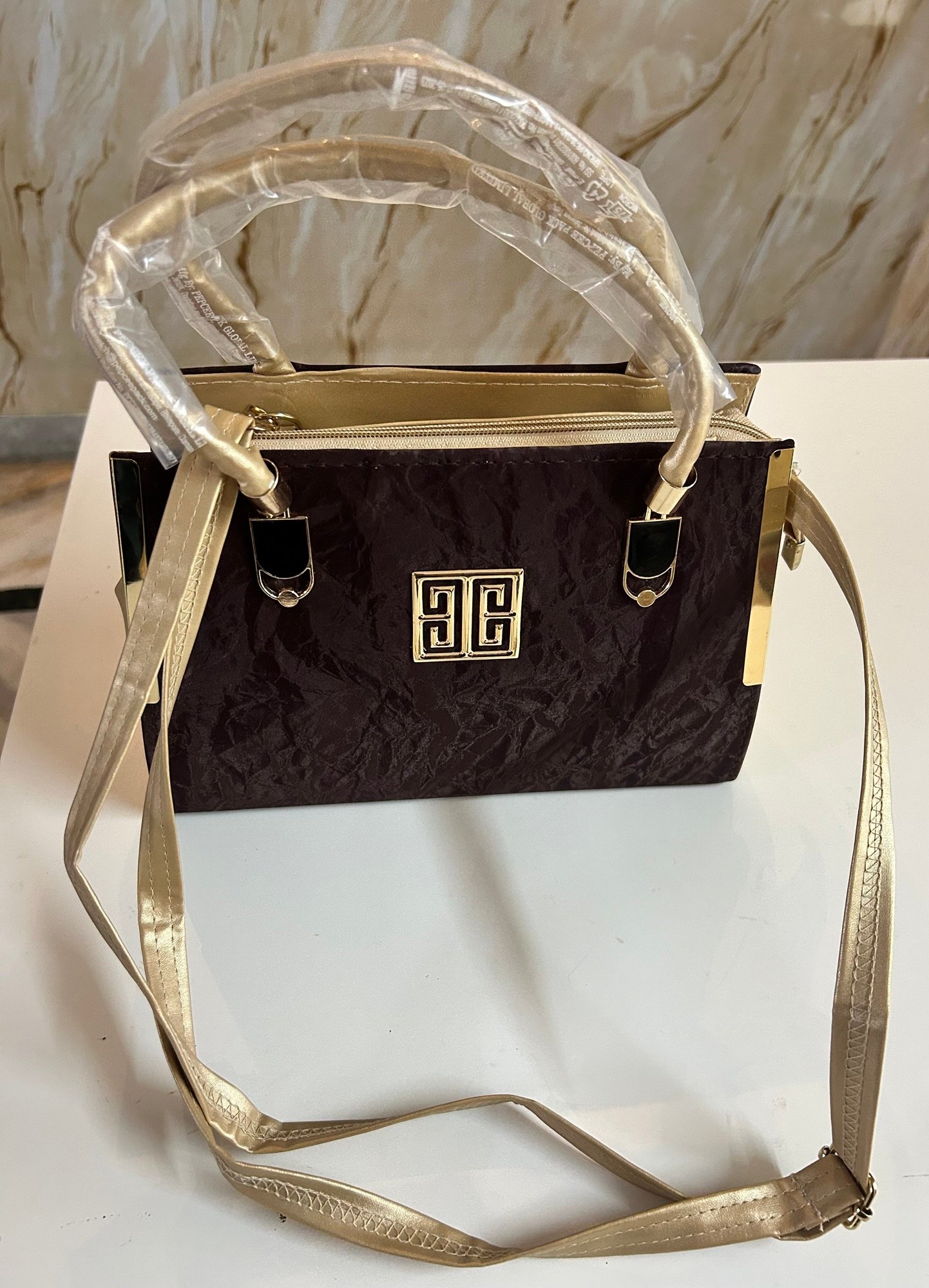 Brown colour hand bag