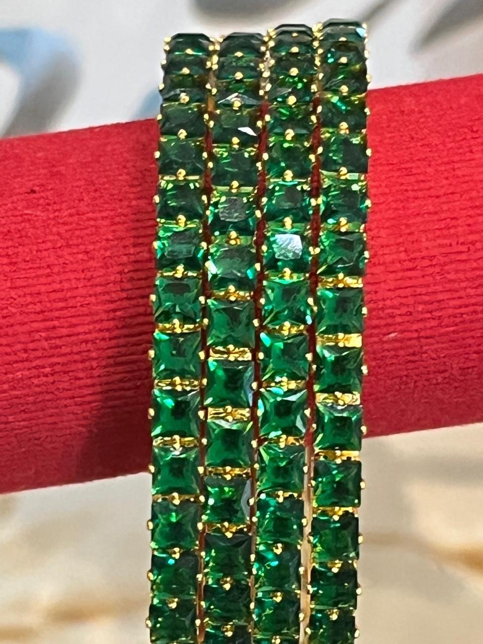 Green Stone Bangles
