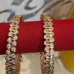 White AD And CZStone Bangles