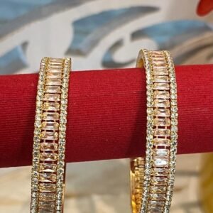 White Stone Bangles