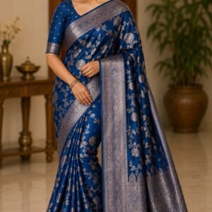 Blue Zari Saree