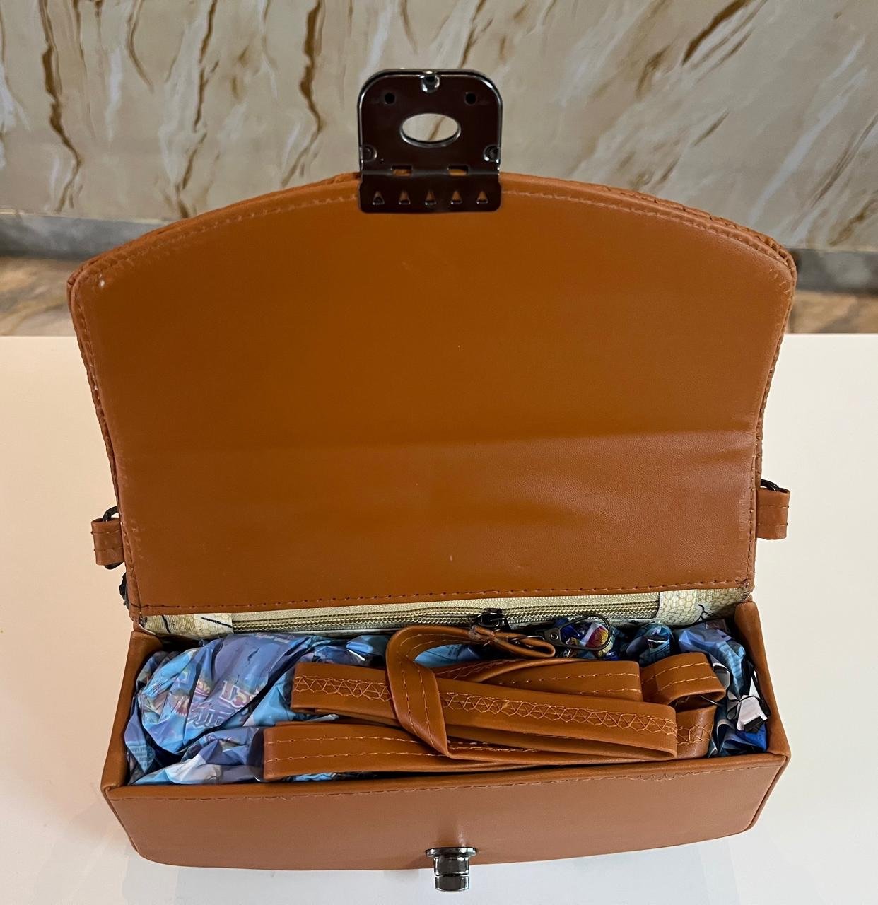 Camel Tan Colour Handbag - Image 3