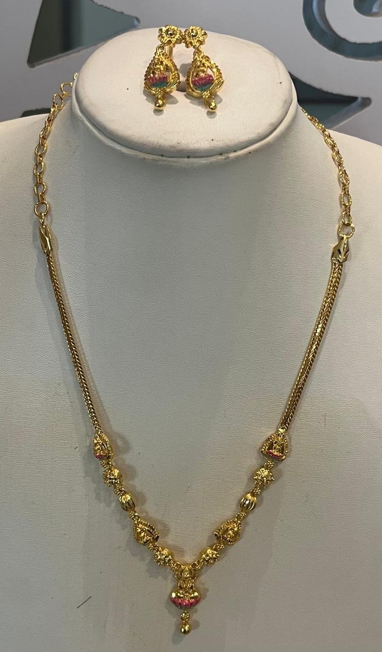 Lakshmi Image Temple Design Necklaces