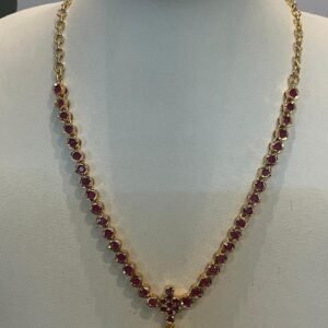 Ruby Stone Temple Style Necklace for Women