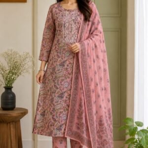 Pink Soft Malai Cotton Chudidhar for Women