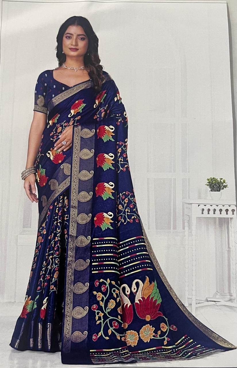 Navy Blue Saree