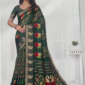 Dark Green Saree