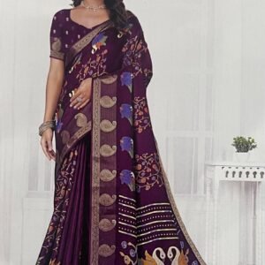 Royal Plum Colour Saree