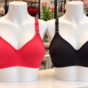 Red and Black Non paded Bras