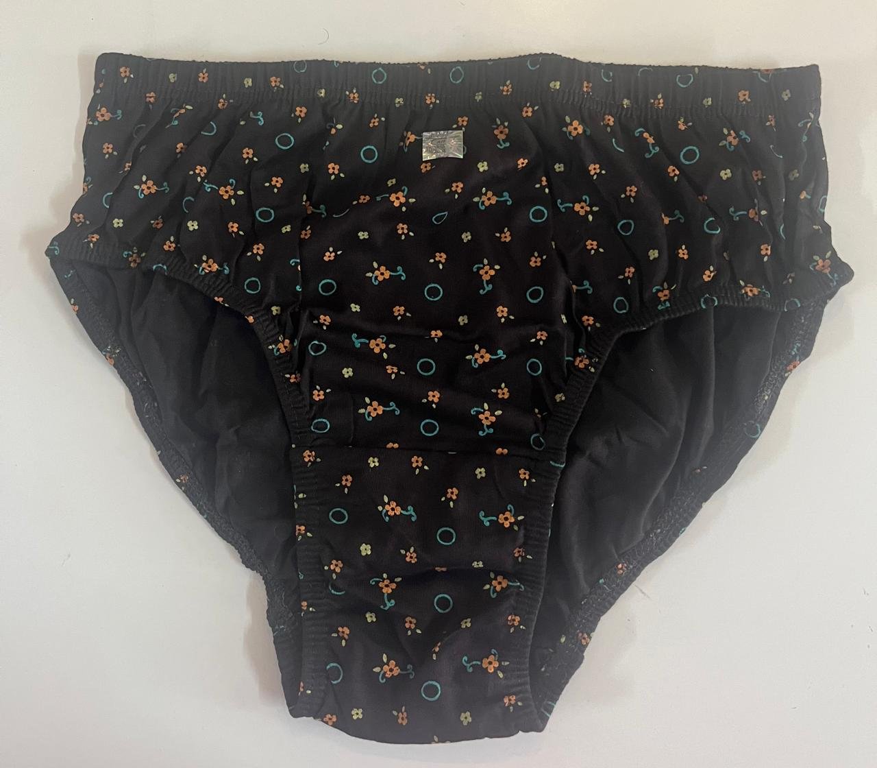 Dissa women's black colour orange floral design panty - Image 2