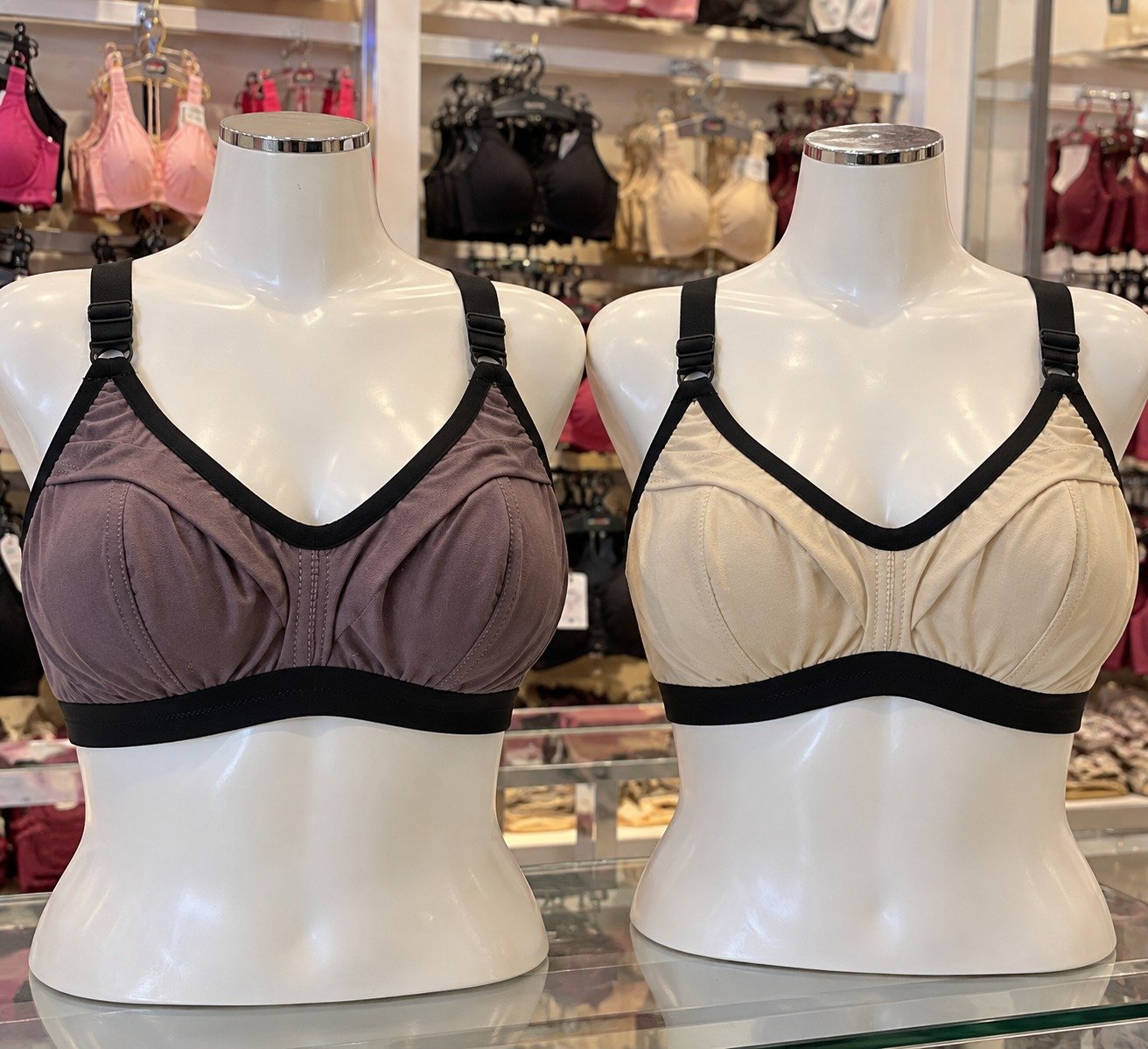 Brown And Cream Color Non Paded Bras