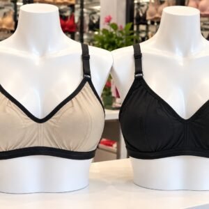 Cream And Black Colour Bras