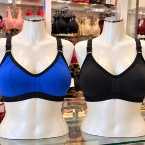 Royal Blue and Black Designed Bra