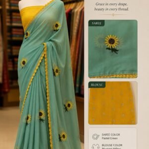 Beautifull Pastel Green Colour saree