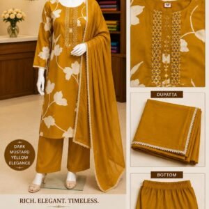 Floral Design Mustard Colour Chudidhar