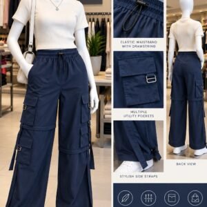 Navy Blue Multi-Pocket Cargo Pants