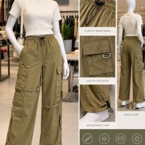 Dark cream Multi-Pocket Cargo Pants