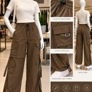 Dark Brown Multi-Pocket Cargo Pants