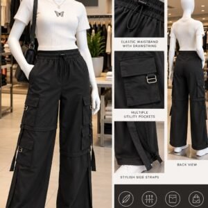 Black Multi-Pocket Cargo Pants