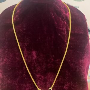 Gold-Tone Ruby Red Stone Pendant Necklace